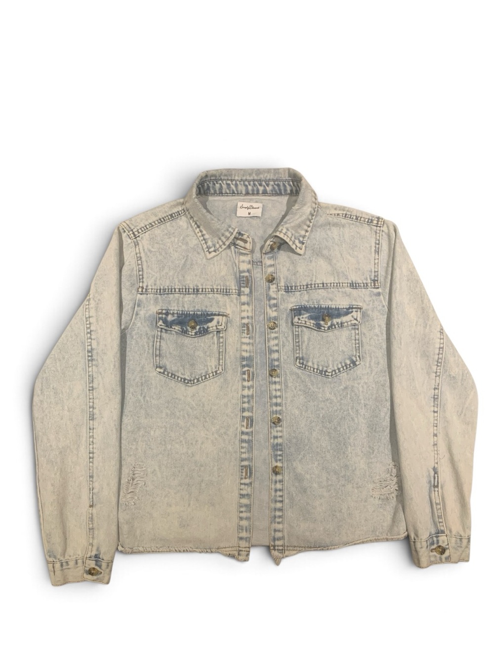 Simply Blessedโ Light Wash Denim Jacket for Women